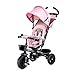 Kinderkraft Triciclo Plegable AVEO, Asiento Giratorio, Hasta 5 Años, Rosa