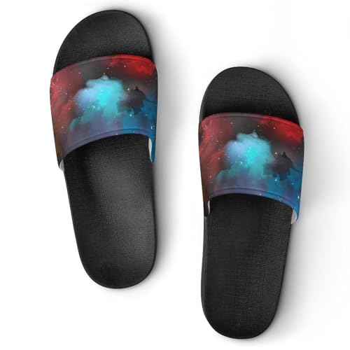 Chaussons de maison style slide rouge pour détente et douche