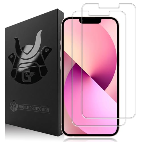 G-Armor 2 Pack Ultra Clear Glass Screen Protector for iPhone 13, 13 Pro, 14 (6.1-inch) - Lifetime Replacement, 9H Tempered Glass, Scratch Resistant, Phone Case Compatible
