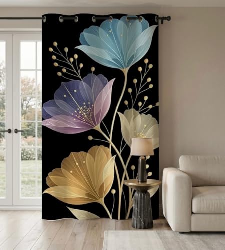 Woah Long Door Polyester Blackout Curtain – Single Panel Window & Door Curtain for Bedroom, Living Room, Hall & Home 214 cm (Multicolor-1, 7 Ft)