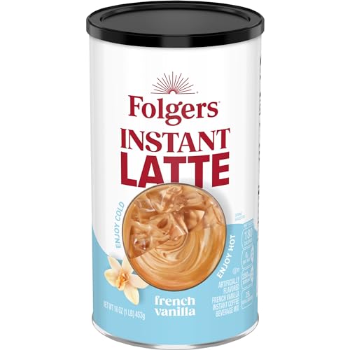 Folgers French Vanilla Flavored Instant Latte, 16 Ounce