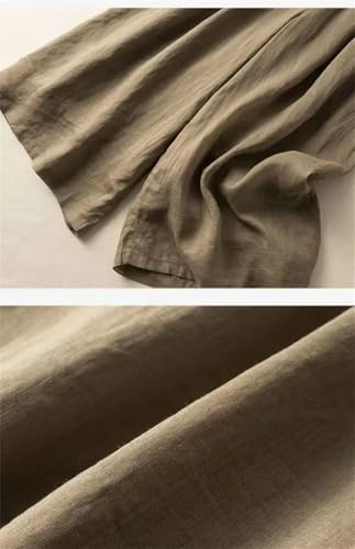 Women's Cotton Linen Casual Elastic High Waist Loose Pants Korean Fashion Wide Leg Ankle-Length Pant4