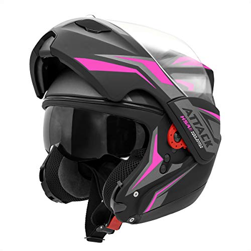 Pro Tork Capacete Attack Hsa 56 Preto/Rosa