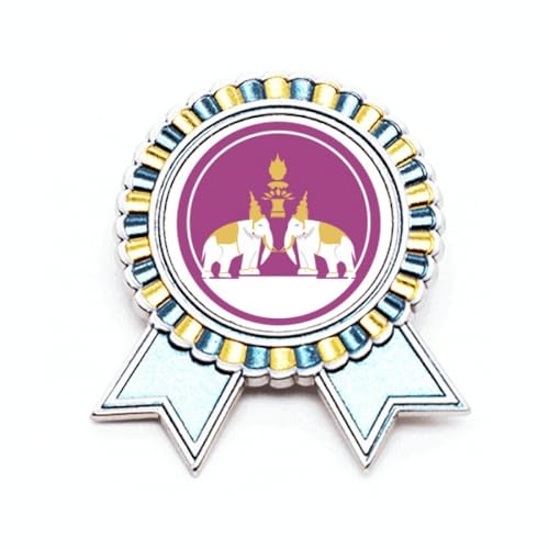 Broche Thaïlande deux éléphants bouclier un cadeau symbolique idéal