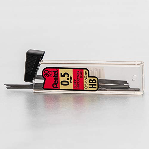 Image of Pentel Super Hi-Polymer Lead Refill 0.5 /0.7Mm, Fine /Medium, Hb, Pack of 6 (C257BPHB6)