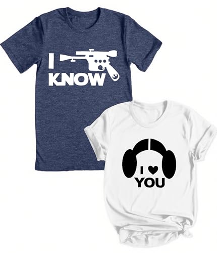 Couple Shirts for Him and Her Magical Toy Matching Shirts I Love You I Know Letter Short Sleeve Tops
