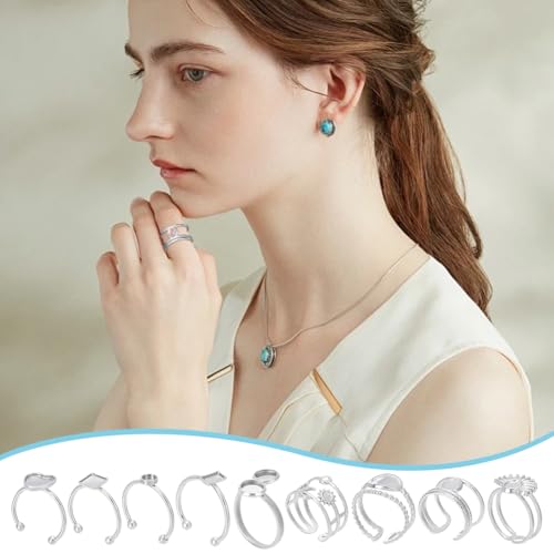 Anneaux vierges réglables composants acier création bijoux 19mm - 6