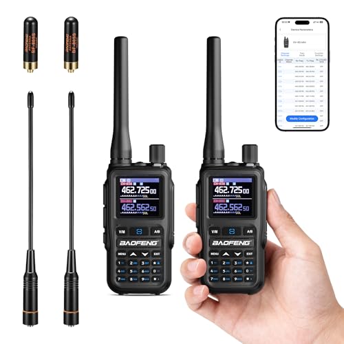 Image of [Chirp Compatible] Baofeng UV-5G Mini GMRS Handheld Radio with App Programming, Long Range Walkie Talkie GMRS Repeater Capable, with 8-Band Receiver, Dual PTT, 999 Channels, for Off-Road, 2 Pack