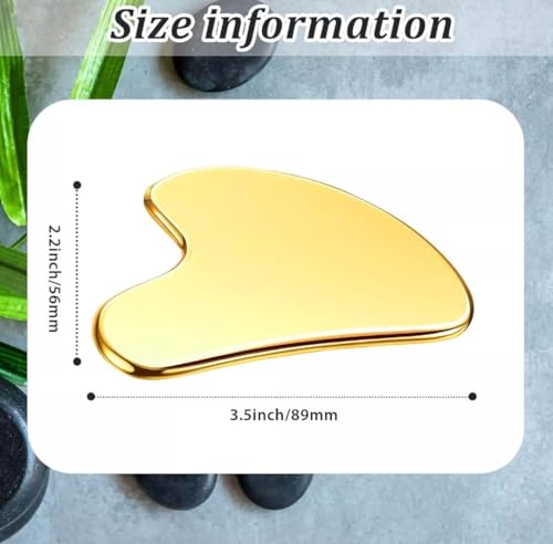 Image of Heart Shape Gold plated gua sha stainlesss steel massage tools for face and body