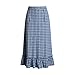 Women's Plaid Maxi Skirts A-Line Ruffle Hem Layer Y2k Flowy Casual Long Skirts Fashion High Waisted Gingham Skirt Blue