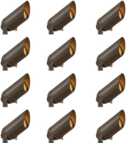Hinkley 12V MR16 Accent Spot Light, Clear Glass Lens, Traditional Style, Set of 12, Bronze Finish