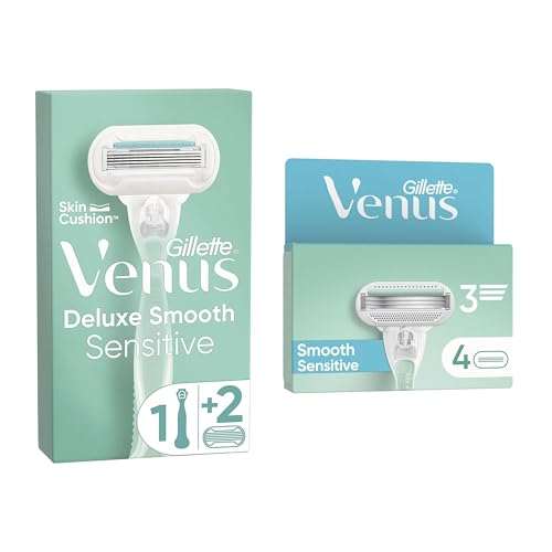 Rasoir femme Venus Pro Smooth Sensitive avec 4 recharges pour une glisse parfaite