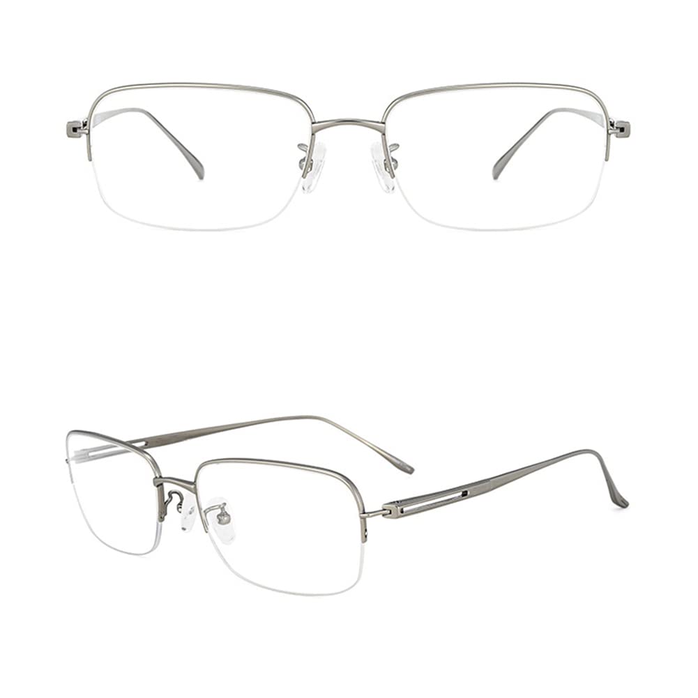 RICCIE Gafas de Lectura Inteligentes con Zoom HD Anti-Azul para Hombres, monturas ultraligeras Titanio para Negocios Lentes de Resina asférica Gafas Aumento +1,0 a +3,0,03,+2.25