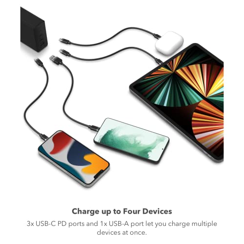mophie-USB-C-Charger-GaN-120W-4-Port-Fast-Compact-Wall-Charger-for-MacBook-ProAir-iPad-Pro-Galaxy-S22S21-Dell-XPS-13-Note-2010-iPhone-141312-Pro-and-More-White