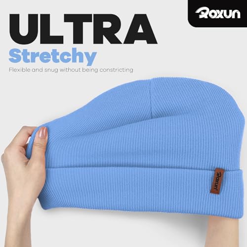 Image of ROXUN Beanie for Men /Women Winter Hat Soft Warm Unisex Skull Stocking Cap | cuffed beanie,stretch-knit fit ,suits daily wear,hiking, skiing cycling