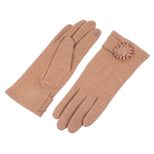 Guantes térmicos de mujer marrón medio para pantalla táctil
