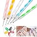 FULINJOY Nail Dotting Tools 10 Pcs Kit, 5 Pcs Double-end Nail Dotting tools and 5 Pcs Nail Art Liner Brushes, Nail Art Design Tools