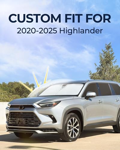Image of for Toyota Highlander 2020-2025 Car Window Shades, 8pcs Privacy Sun Shade Set for Front Windshield Side and Rear Windows, Full Window Covers Keeps Vehicle Cool for Camping Napping