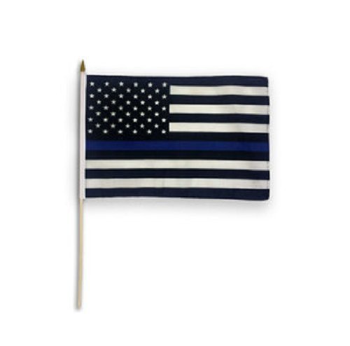 Flags Importer Thin Blue Line USA Dozen 12x18” Stick Flags, Multicolor