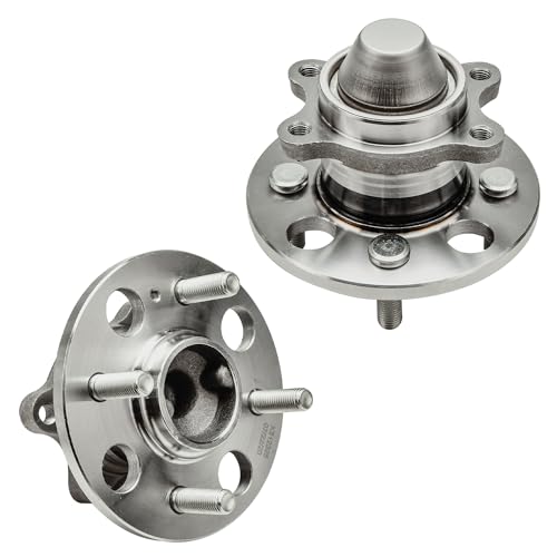 Image of Detroit Axle - Rear 2pc Wheel Bearing Hubs for 07-11 Hyundai Accent 06-11 Kia Rio Rio5, 2 Complete Wheel Bearing and Hubs Assembly 2007 2008 2009 2010 2011 Replacement