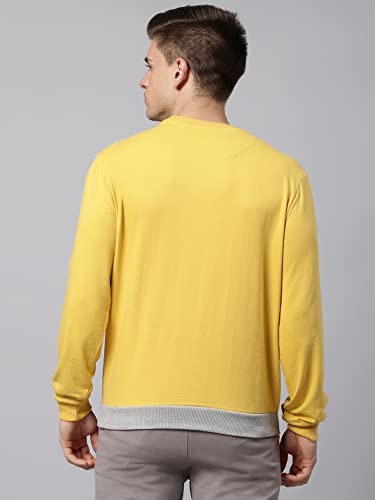 Image of Dennis Lingo Men's Cotton Blend Full Sleeves Color Block Sweatshirt - Regular-Fit, Crew Neck, and Lightweight, Casual Winterwear for Men
