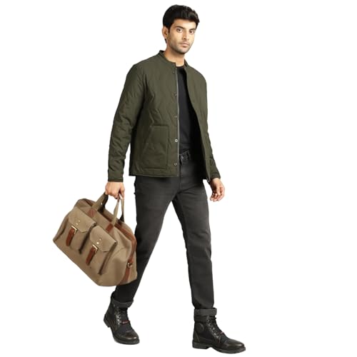 Image of Royal Enfield Legacy Pro Mild Quilted Jacket(Size:XL)-JKA240001-OLIVE