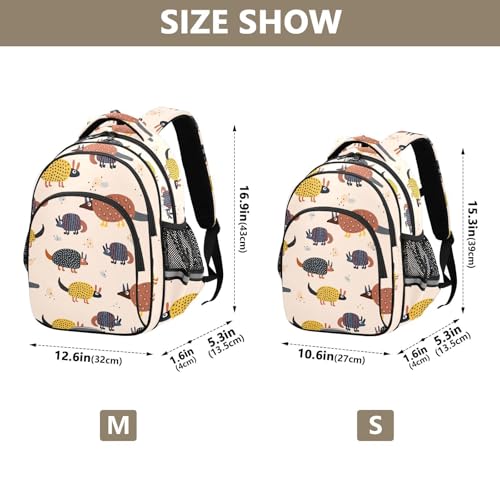 Cute Armadillo Pattern Backpack for Kids Elementary School Bag Boys Girls Bookbag Travel Backpack Daypack4