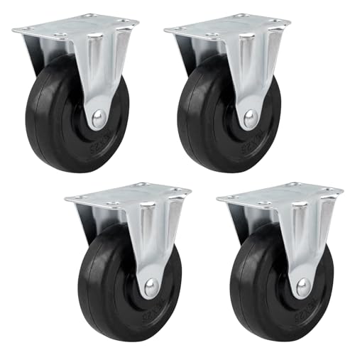 Roulettes en caoutchouc 7,6 cm AUEAR lot de 4 pivotantes pour meubles et chariots