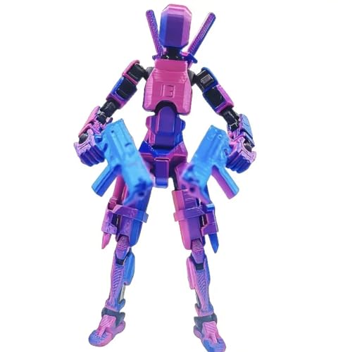 Image of ONNGEO Metallic Action Figures Titan 13, 3D Printed Multi-Joint Movable Robot, T13 Lucky Action Figure, Dummy Robot Action 13, Desk Decoration Creative Robots, Nova 13 Mechanical Doll (1PC BluePurple)