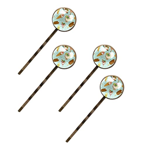 Barrettes à cheveux colorées dessinées à la main pour femme en lot de 4
