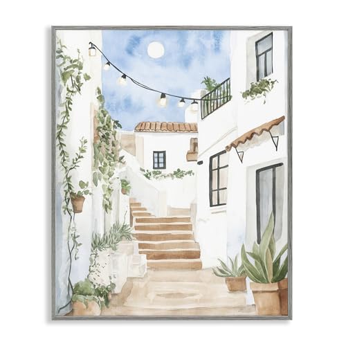 Stupell Industries 'Cozy Street Architecture'�A�z����W�[�N���[�A�[�g�A�O���[�A40.5 x 60.8cm�A�|���₷�����A�č����ASvetlana Aleynikova��