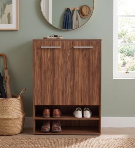 Image of Spyder Craft Engineering Wood Shoe Cabinet for Home, Shoe Rack with Multiple Shelves, Space Saving Shoe Organizer for Entryway, Living Room & Bedroom, Noce Lyon, DIY Assembly