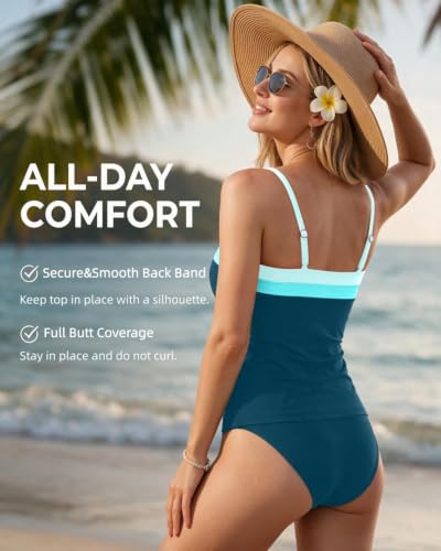 Image of Daci Women Strapless Tankini Tummy Control 2 Piece Bandeau Swimsuit
