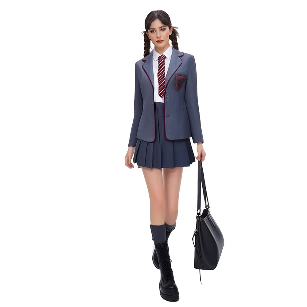 UPUPCOSLarge Roald Dahl’s Matilda the Musical Cosplay Costume Uniform School Shirt Skirt Necktie Halloween Carnival Party Suit