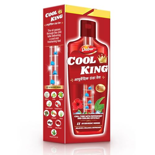 Image of Dabur Oil Ayurvedic Cool King Thanda Tel - 470ml | Power of 11 Ayurvedic Herbs | Relaxing & Refreshing Cooling Effect | Relieves Headache, Fatigue, Sleeplessness & Stress | Suitable for Men & Women