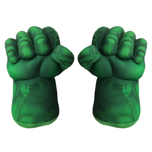 Tiardey 1 par de Guantes de Peluche de puño Verde, Disfraz de Juego de rol, puños con Asas, Eventos temáticos Ideales, adecuados para Todo Tipo de Fiestas y Festivales