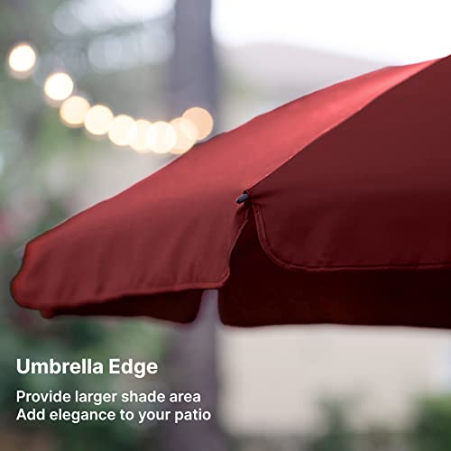 AMMSUN Patio Umbrella 6.5 ft Market Table Umbrella Tilt Steel Pole UPF50+ Protection, Great for Outdoor Garden Backyard, Maroon