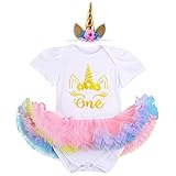 ♥【Tamaño】Vestido de primer cumpleaños de los niños lindos bebé niña traje. Traje para 6, 12, 18 meses bebé. Para más detalles, consulte la información de tamaño antes de comprar