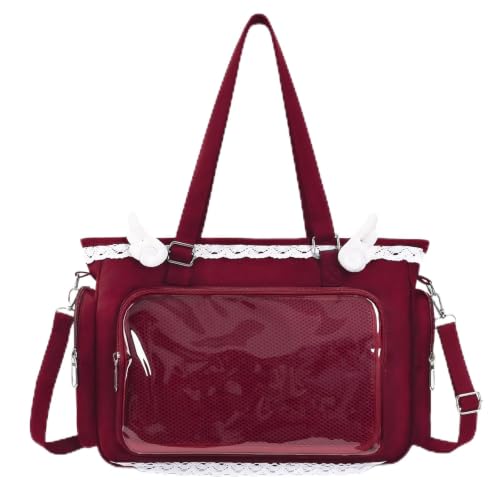 Lace Ita Crossbody Bag with Clear Window, Display Insert & Wing Pins (Red) - image 1