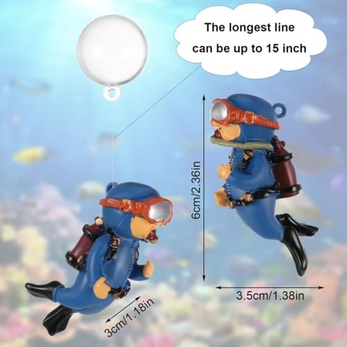 Image of VAYINATO 1 Piece (Blue) Floating Mini Cute Photo Diver Aquarium Fish Tank Simulation Decoration Ornaments | Made with Eco Friendly Resin | No Harm to Fish by Petzlifeworld