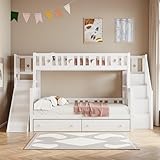 【Conçu pour la sécurité de votre enfant】 - Le lit supérieur est équipé d'une barrière de sécurité de 29 cm de hauteur et le lit inférieur d'un sommier à lattes. Ce lit superposé en bois est doté d'un lit inférieur et d'un dossier pour offrir une sécurité maximale à votre enfant. De plus, les pieds en pin massif offrent une stabilité et une durabilité supplémentaires.