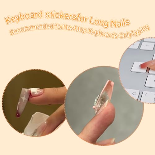 Pegatinas para Teclado de Silicona para Uñas Largas miniatura 3