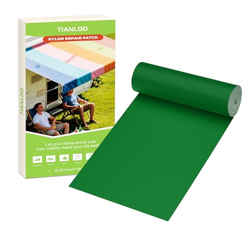 TIANLDD 4x78in Waterproof Repair Tape for Boat Covers,Tents,Tarp,RV Awning，Fabric Repair Tape(Green)