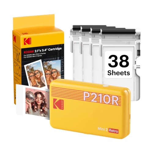 KODAK Mini 2 Retro 2x3 Portable Photo Printer, 4PASS, 38 Sheets...