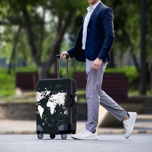 World Map Travel Luggage Cover Polyester Suitcase Protector Washable Baggage Covers, S (Fit 18-21 Inch Suitcase)3