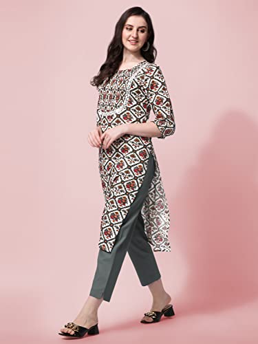 Image of MIRCHI FASHION Women's Straight Fit Paisley Printed And Embellished Kurta Set with Dupatta and Trouser
