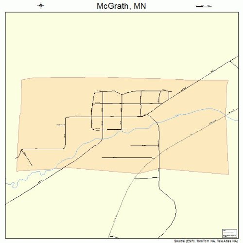 Large Street & Road Map of McGrath, Minnesota MN Printed poster size