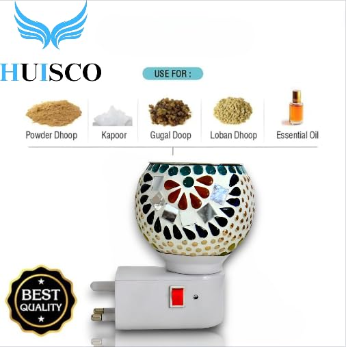 Image of Ceramic Kapoor Dani for Home | Night Lamp, Electric Camphor Burner, Camphor Diffuser, Aroma Incense Burner, Home Accessories, Gift, Electric Dhoop Dani for Office (Set of 1 Ceramic)