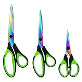Oiijiok Universal Sharp Titanium Blade Scissors, Rubber Soft Handle, Multi-Purpose Fabric Scissors T