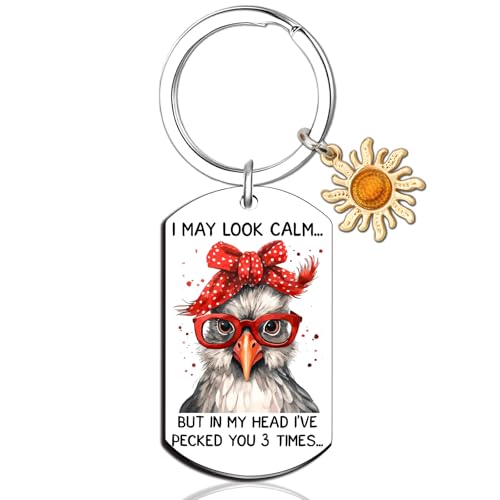 Funny Chicken Keychain Gifts For Women Men Funny White Elephant